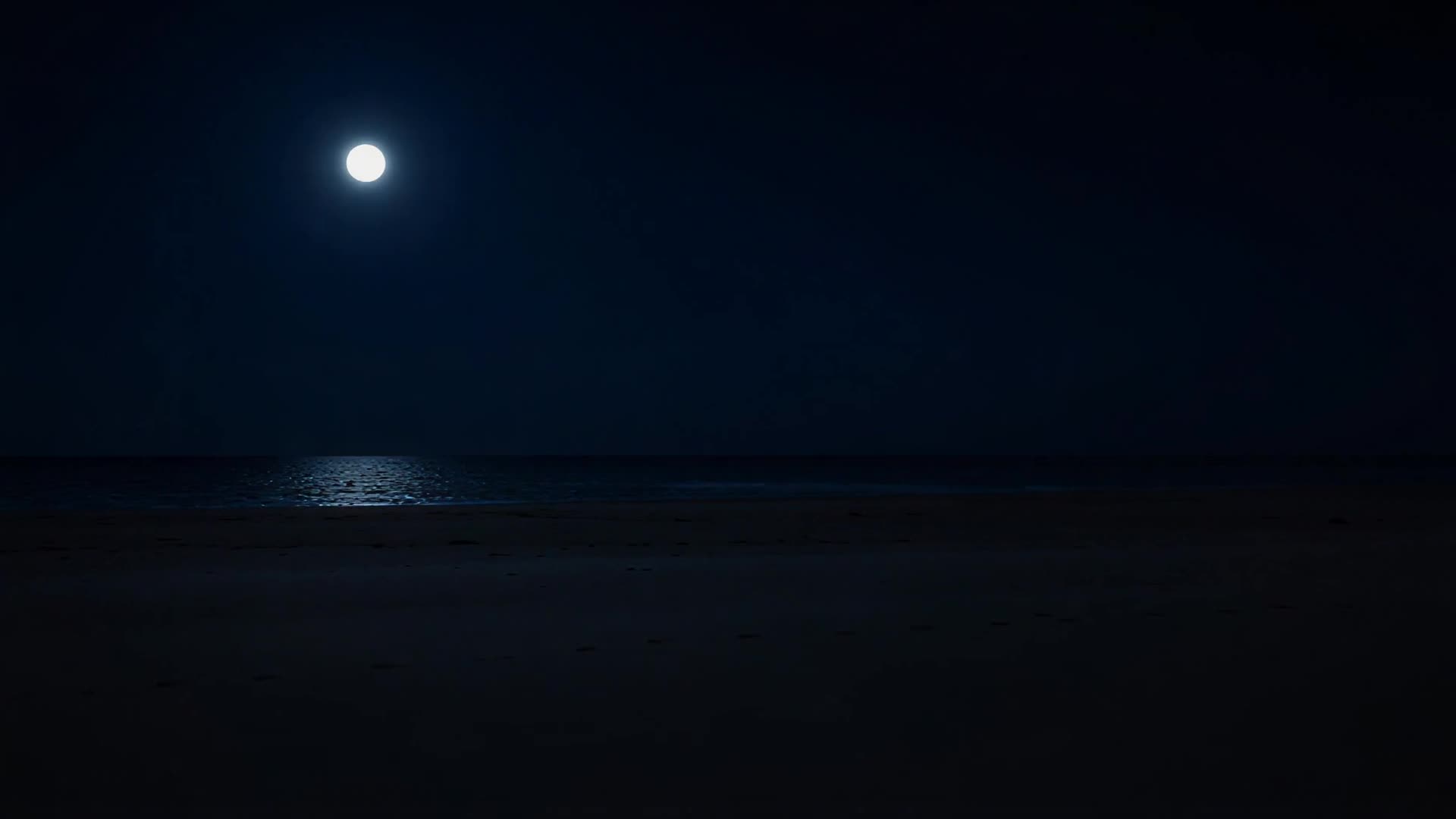 Empty beach, slow pan (night)
