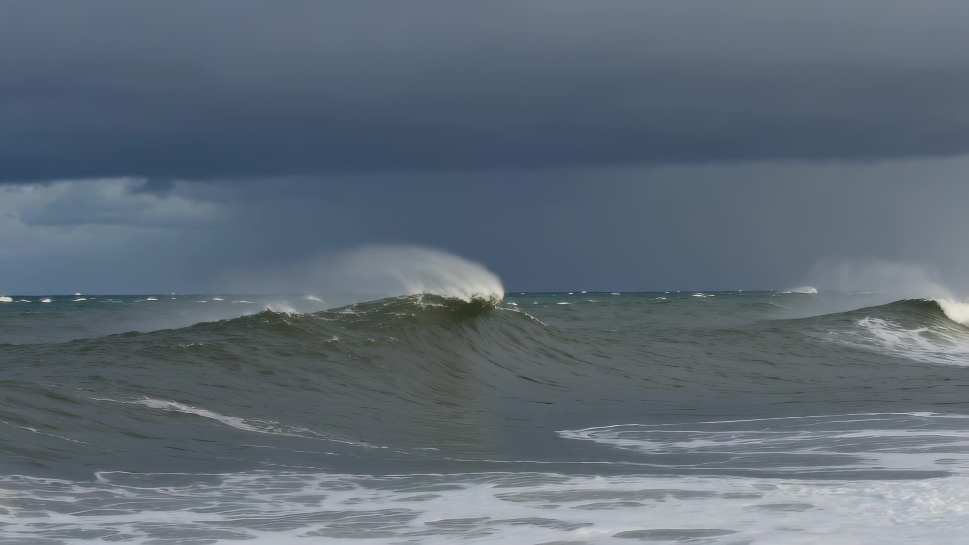 Stormy sea with dramatic clouds