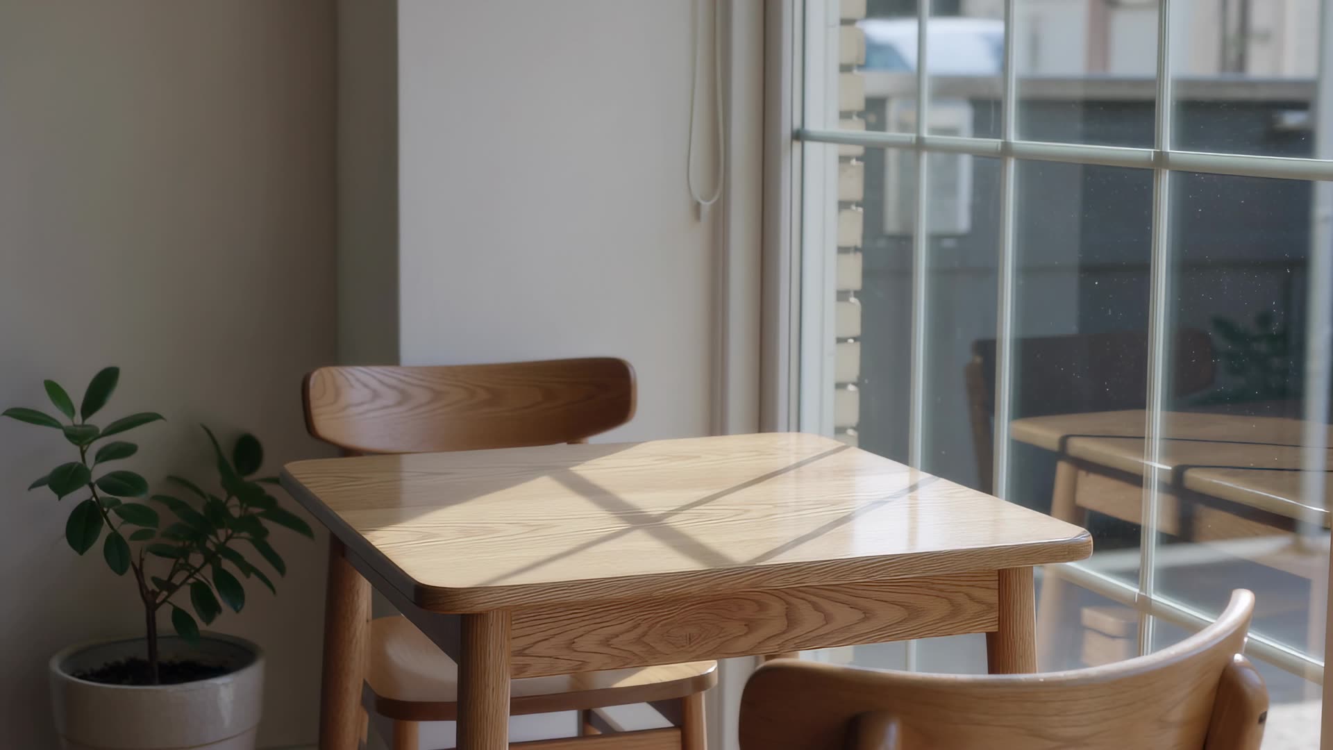 Empty window seat in a cafe