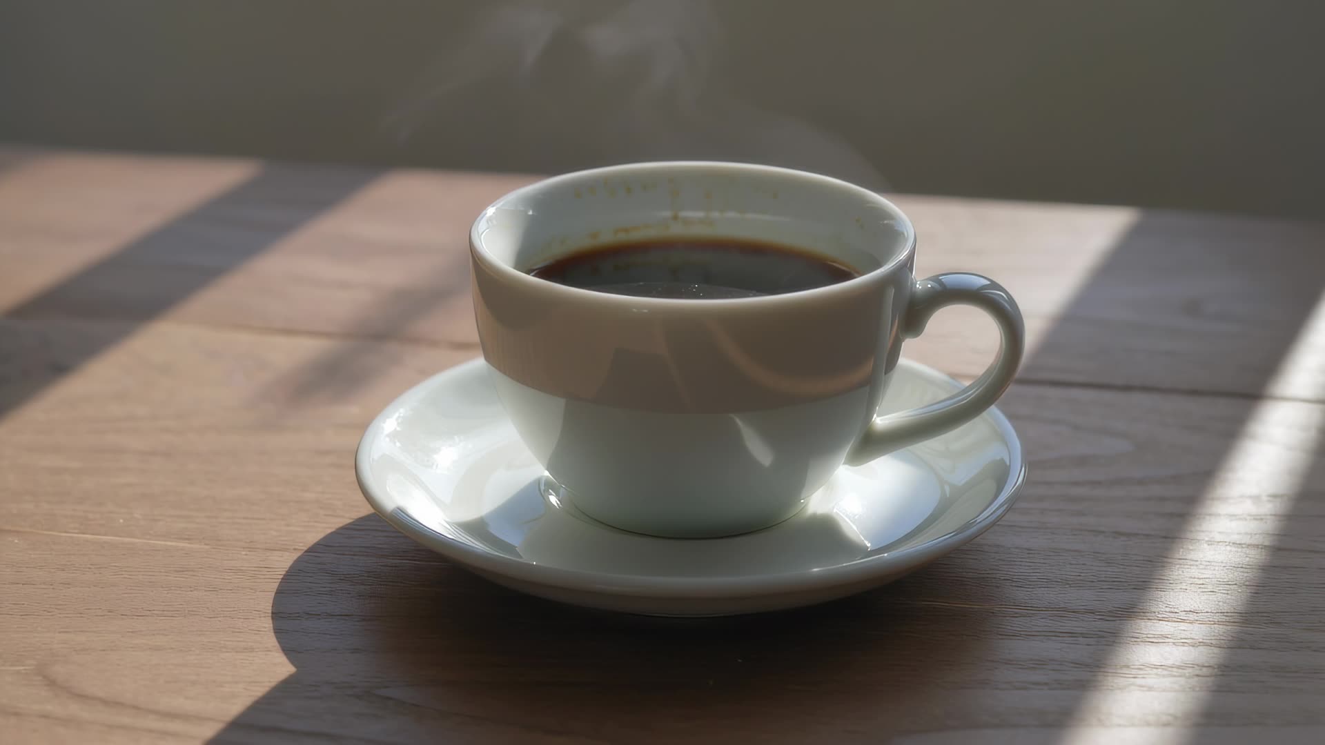 Cup and saucer in morning light