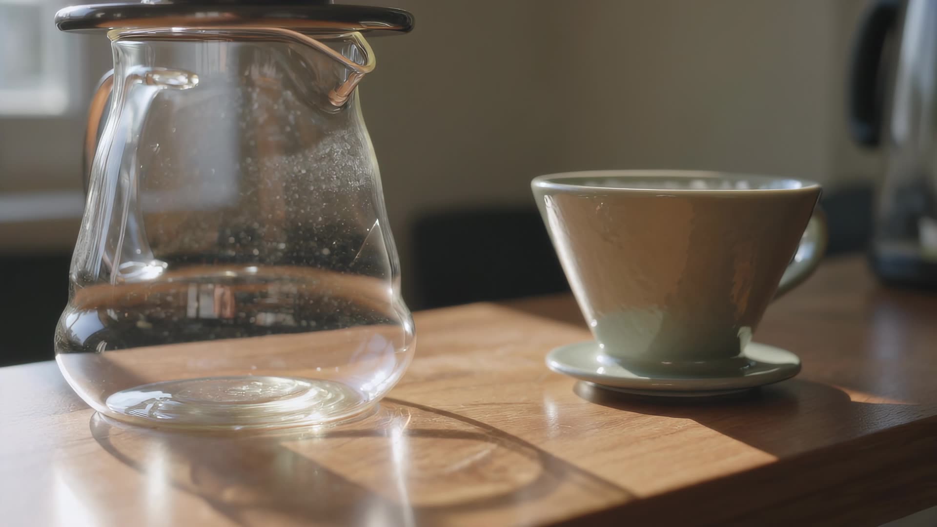 Pour-over set resting on a counter