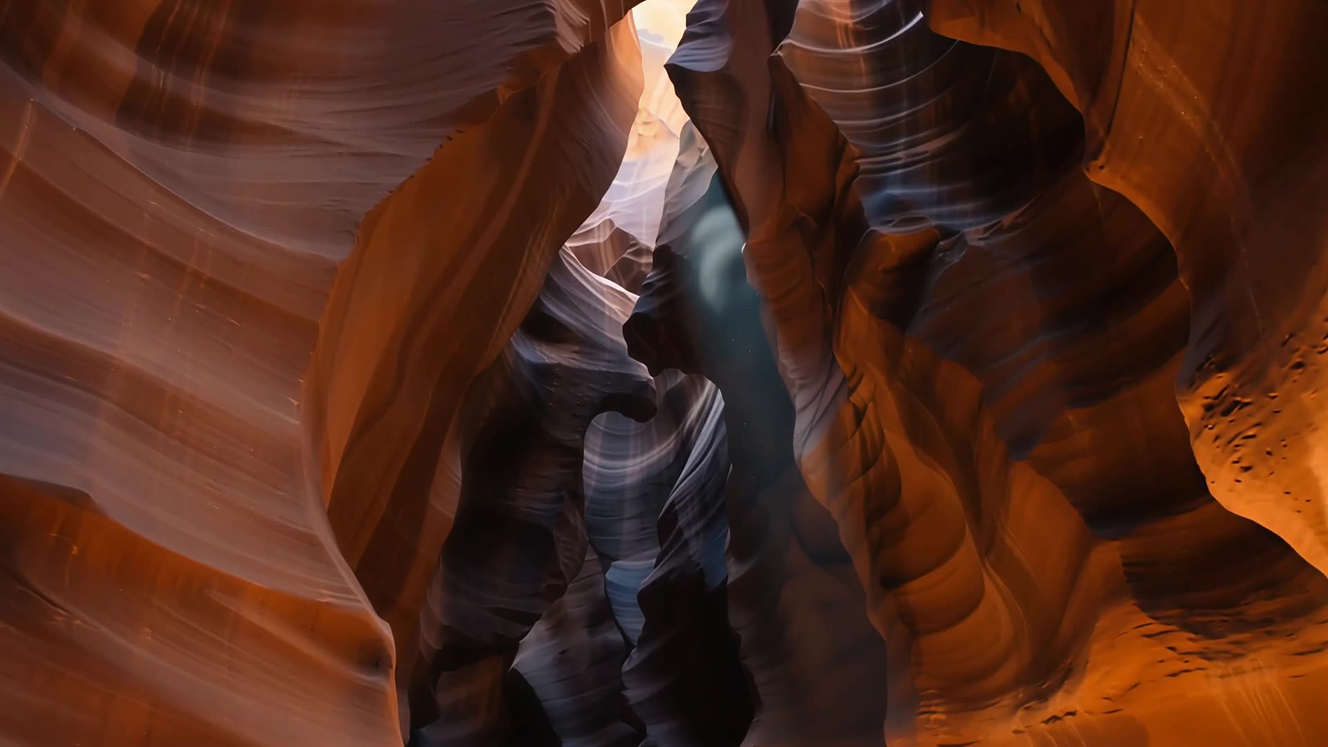 Light shaft in a narrow slot canyon