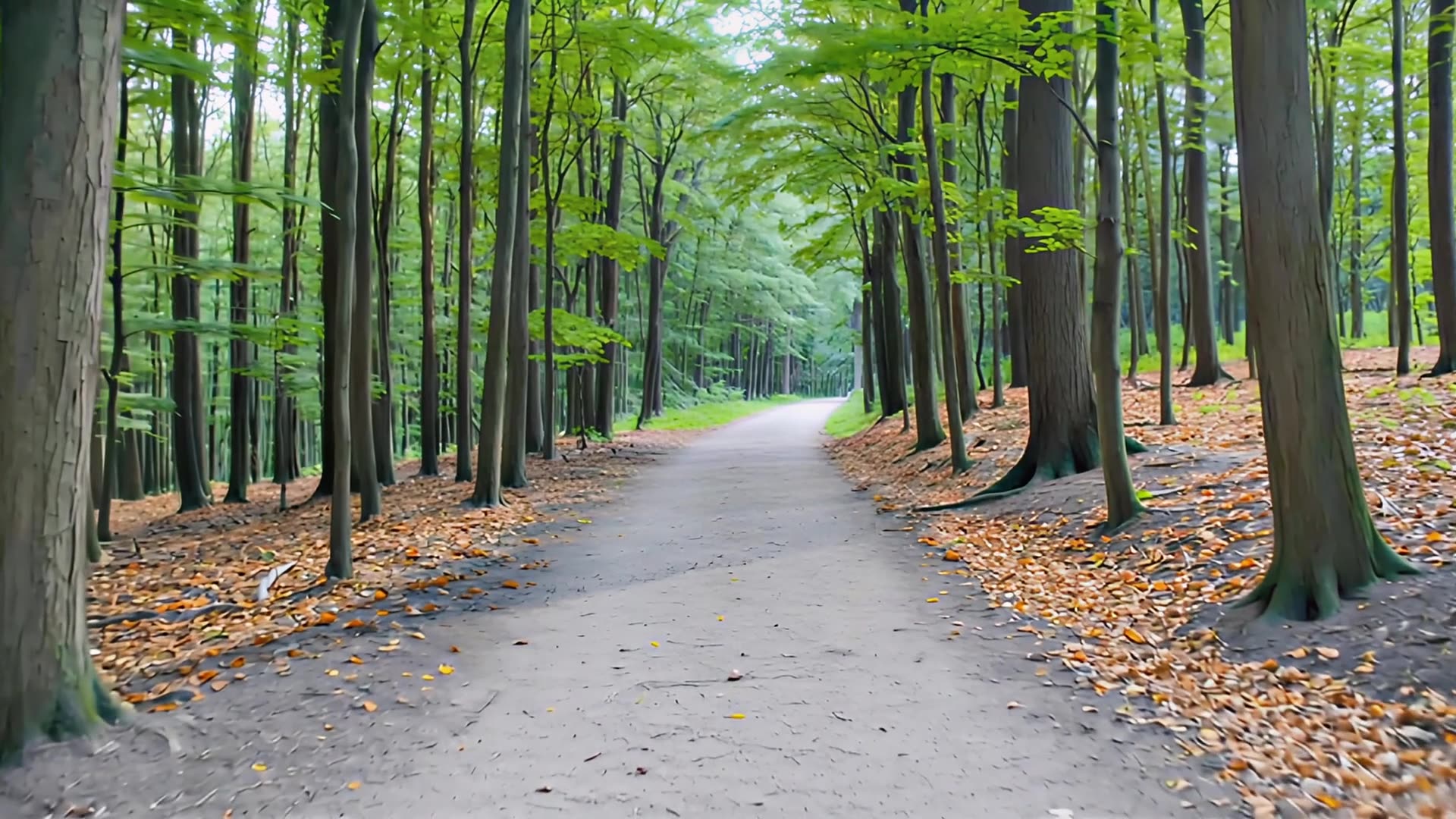 Tree-lined forest path, day version