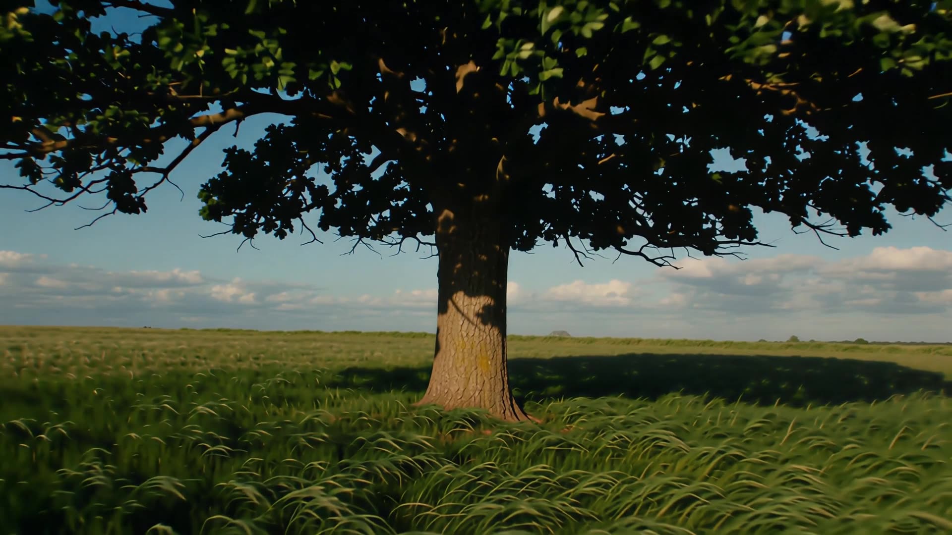 Lone tree in an open field