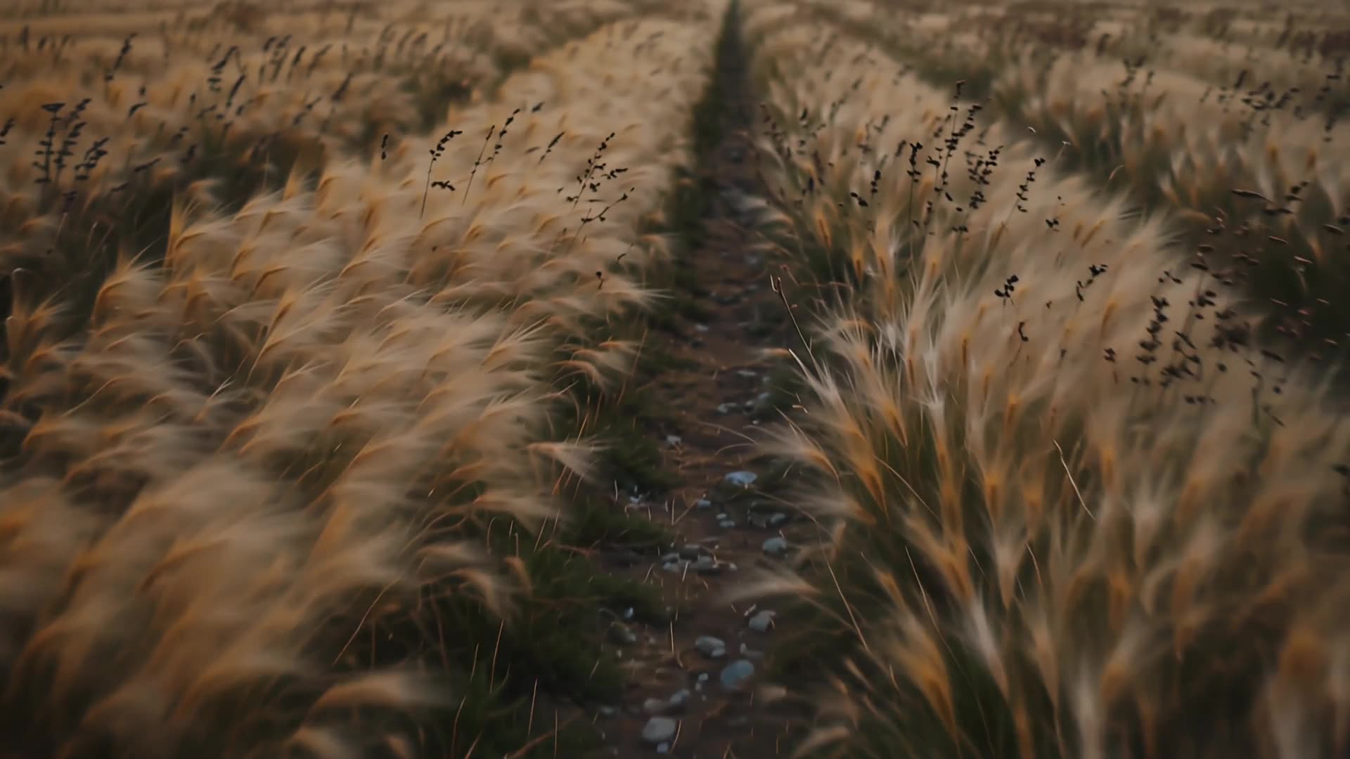 Narrow path through tall grass