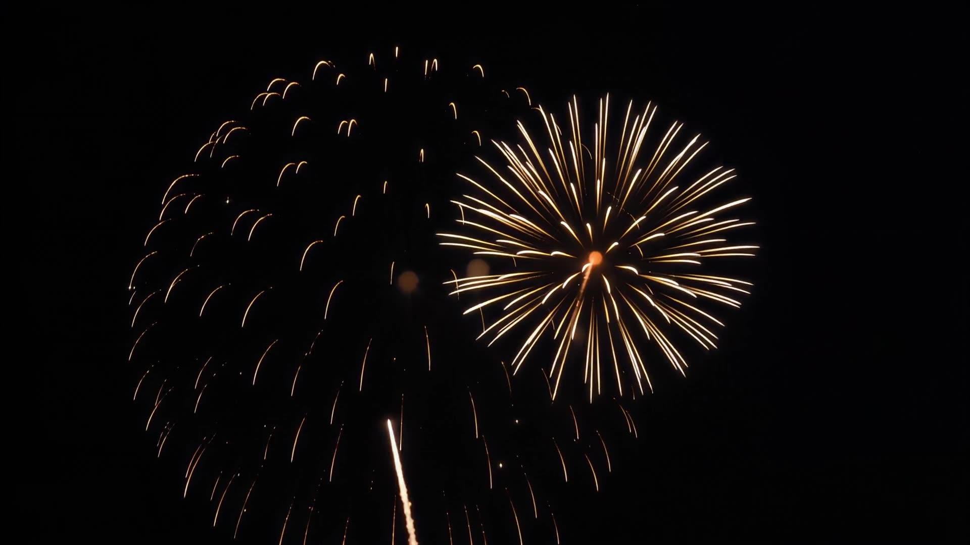 Gold fireworks bursting
