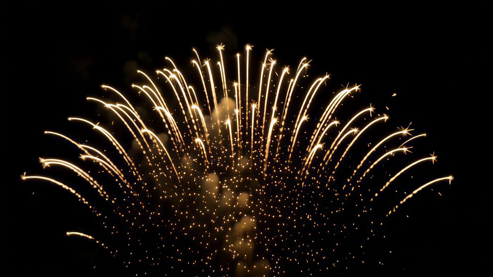 Firework fountain sparks rising