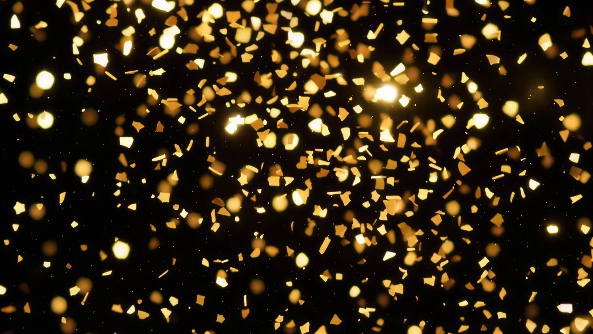 Gold glitter falling