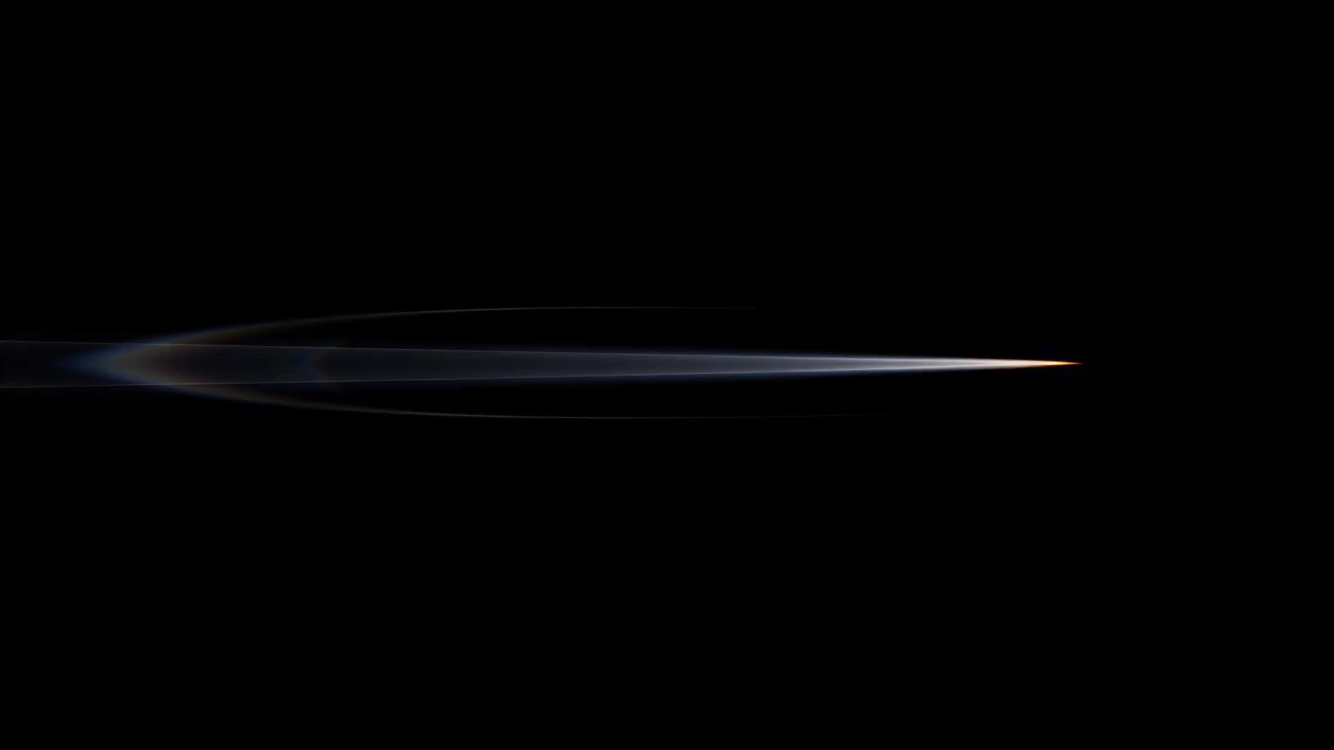 Anamorphic lens flare drifting across frame