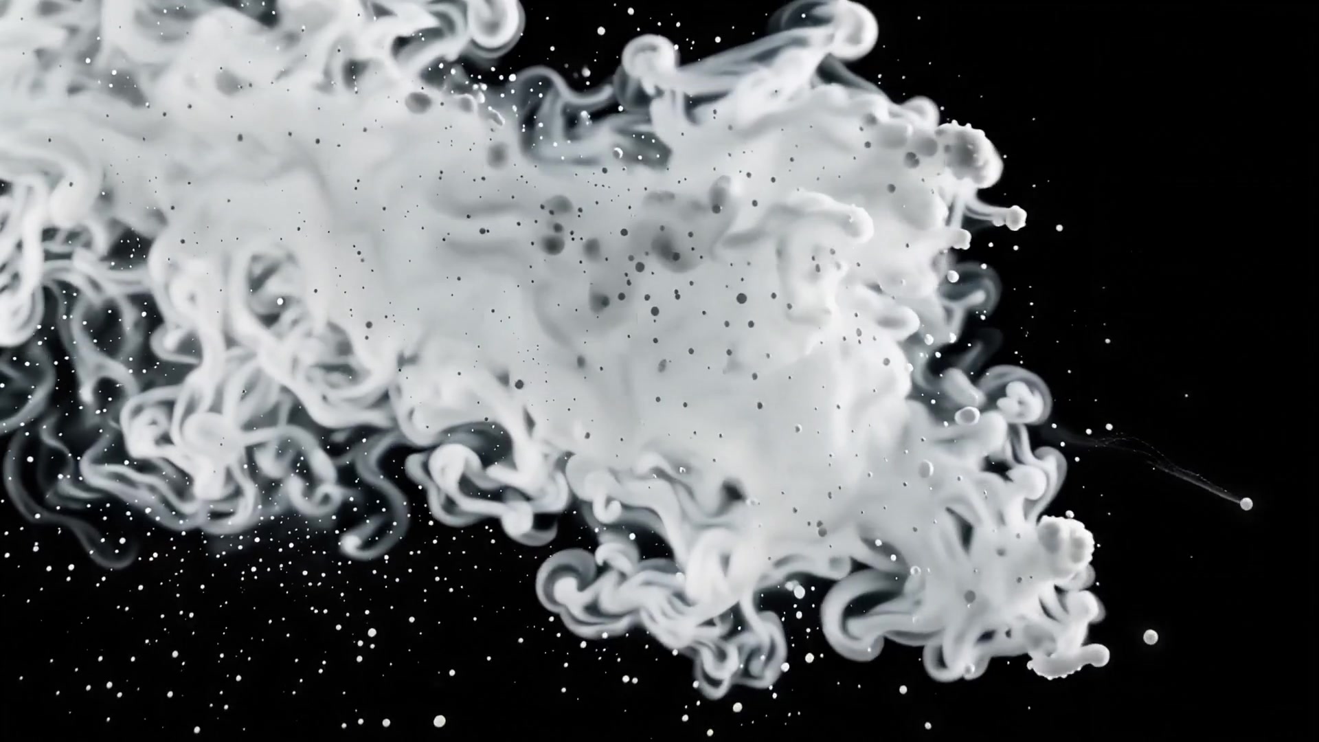 Powder cloud thinning to black