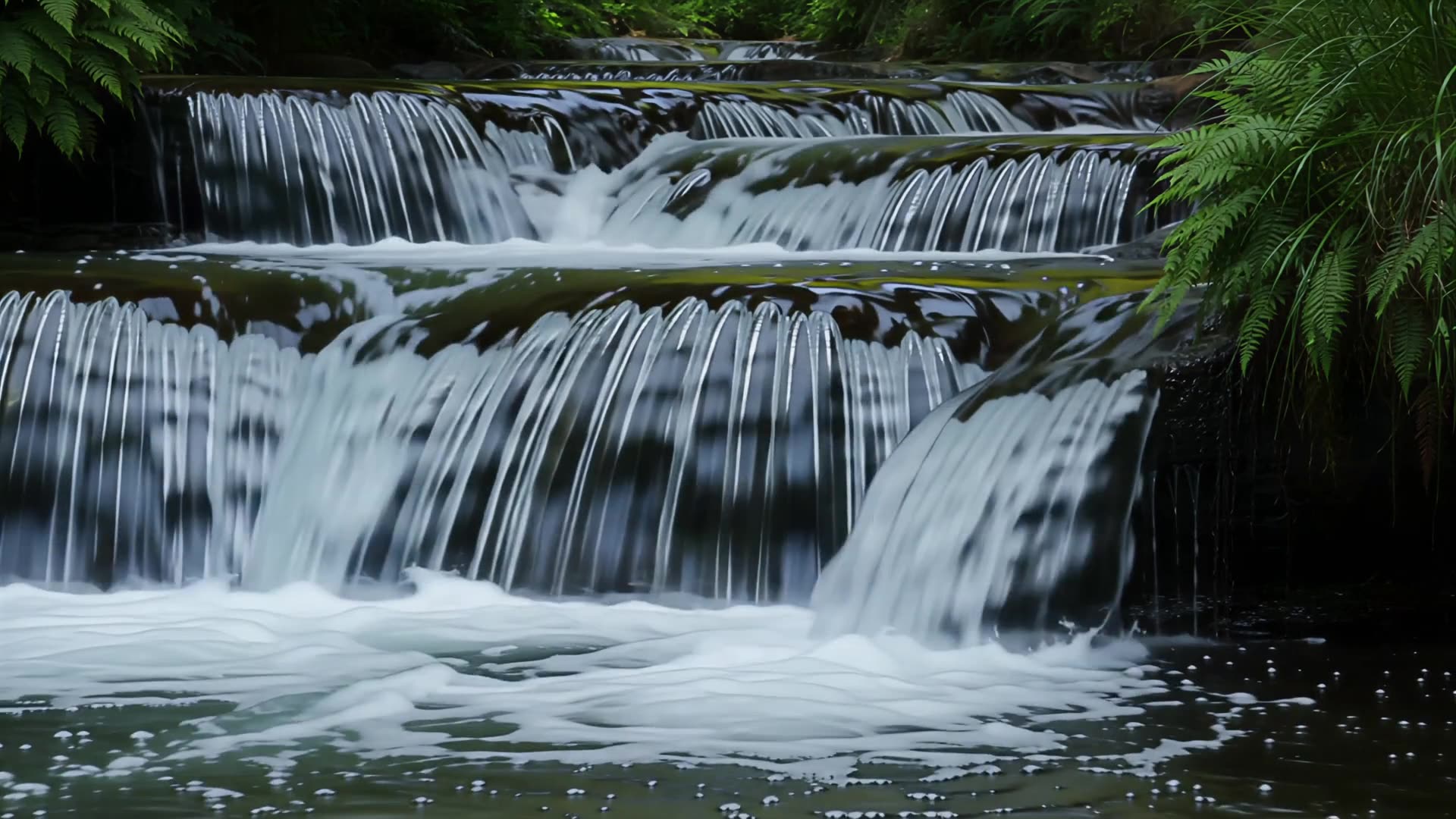 Stepped cascades over rock ledges