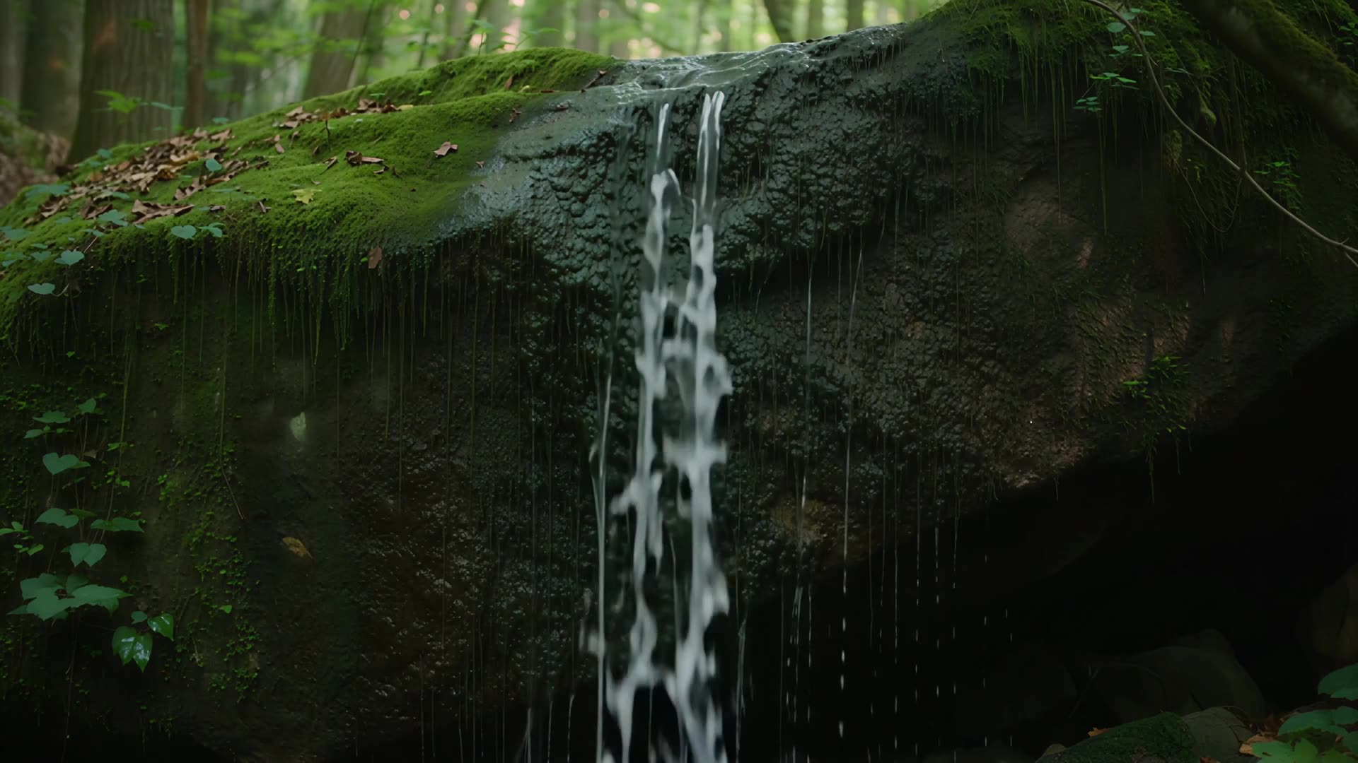 Small falls over mossy stone